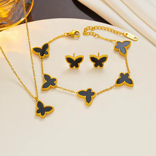 Golden Wings™ (Negro) - Conjunto 4 joyas